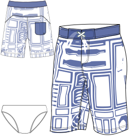 Fashion sewing patterns for MEN Shorts Swimming Bermudas 7661